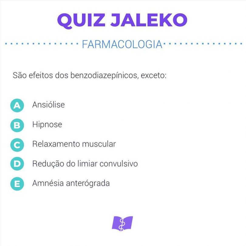 Quiz Jaleko Farmacologia: benzodiazepínicos
